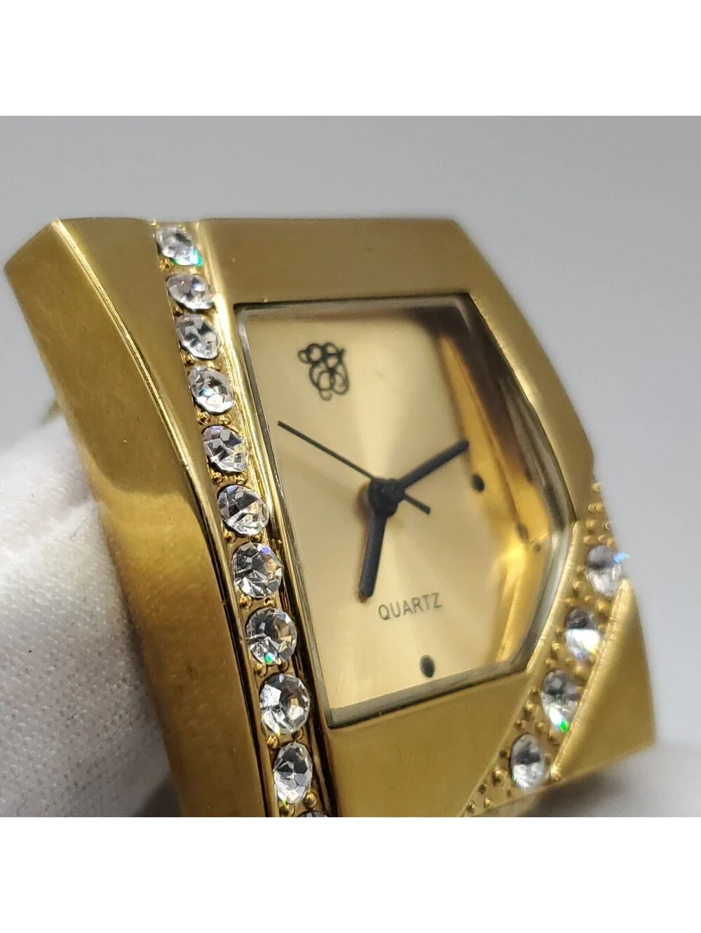 Elizabeth Taylor Quartz Womens Watch 29mm Square Gold Tone New Battery